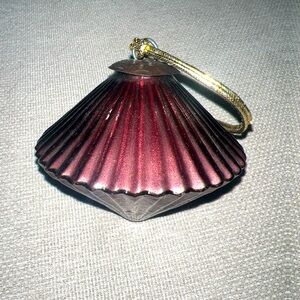 Vtg Midwest Kugel Amethyst Purple Glass Christmas Ornament Spinning Top Shape 4"